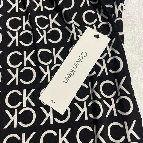 Calvin Klein Black & White Sleeveless Logo Top – Women’s Size M - Picture 4 of 11
